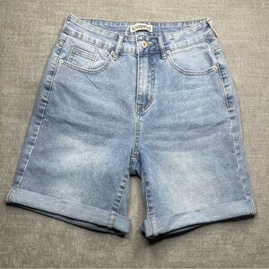 Luvamia Women's High Waisted Denim Shorts Stretchy Cuffed Jean Size Small New